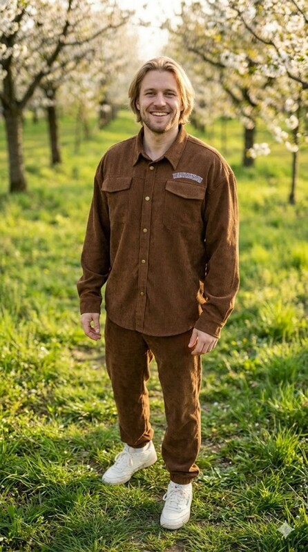 Спортивный костюм мужской весна-лето коричневого цвета 55003K