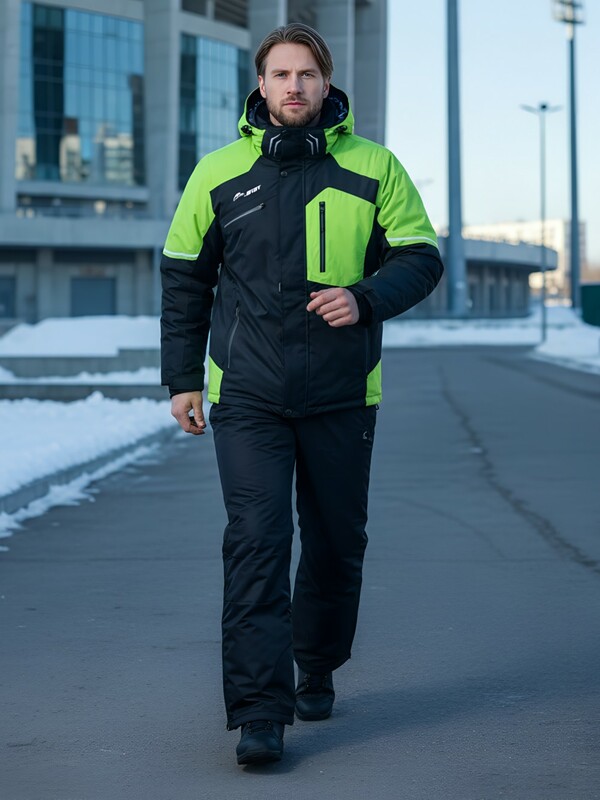 Горнолыжный костюм мужской зимний черного цвета 02382Ch