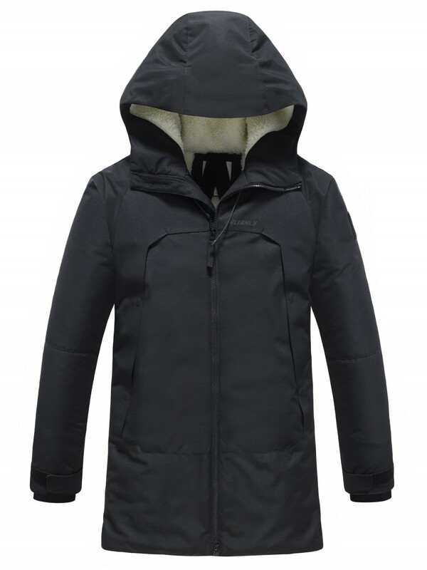 Парка зимняя мужская с капюшоном черного цвета 9533-1Ch