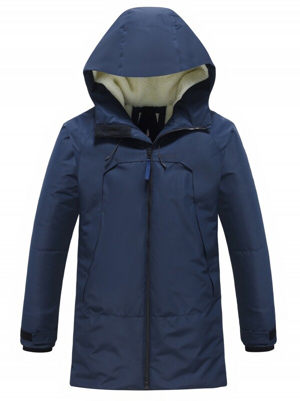 Парка зимняя мужская с капюшоном темно-синего цвета 9533-1TS
