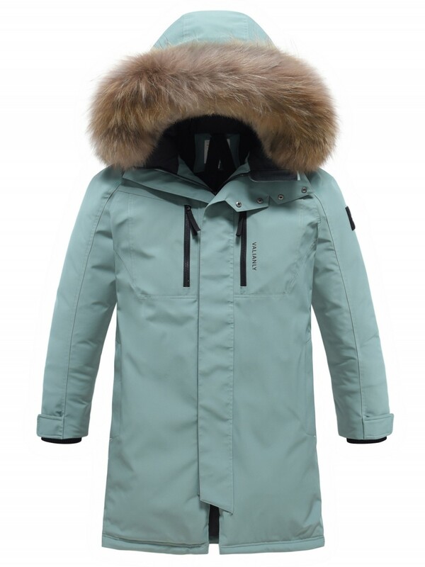 Парка зимняя мужская с капюшоном и мехом енот зеленого цвета 9537-1Z