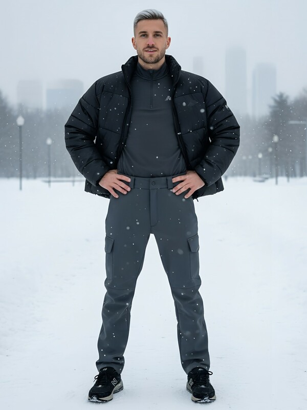 Брюки спортивные софтшелл MTFORCE мужские темно-серого цвета 2403TC