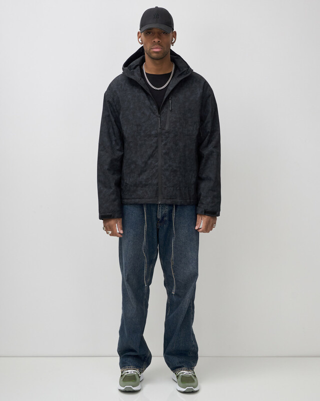 Куртка спортивная мужская весна осень черного цвета 25470Ch