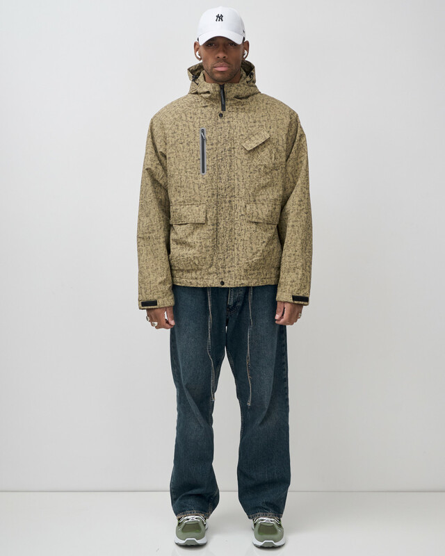 Куртка спортивная мужская весна осень бежевого цвета 25471B