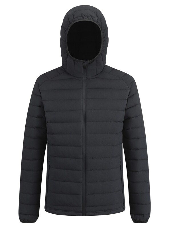 Куртка мужская стёганая с капюшоном с графеновой подкладкой черного цвета 9623_1Ch