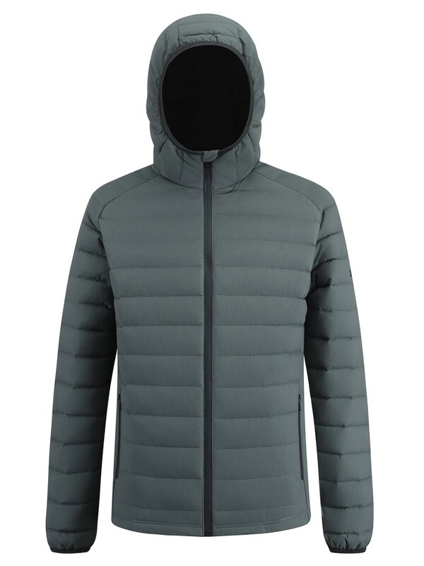 Куртка мужская стёганая с капюшоном с графеновой подкладкой цвета хаки 9623_1Kh