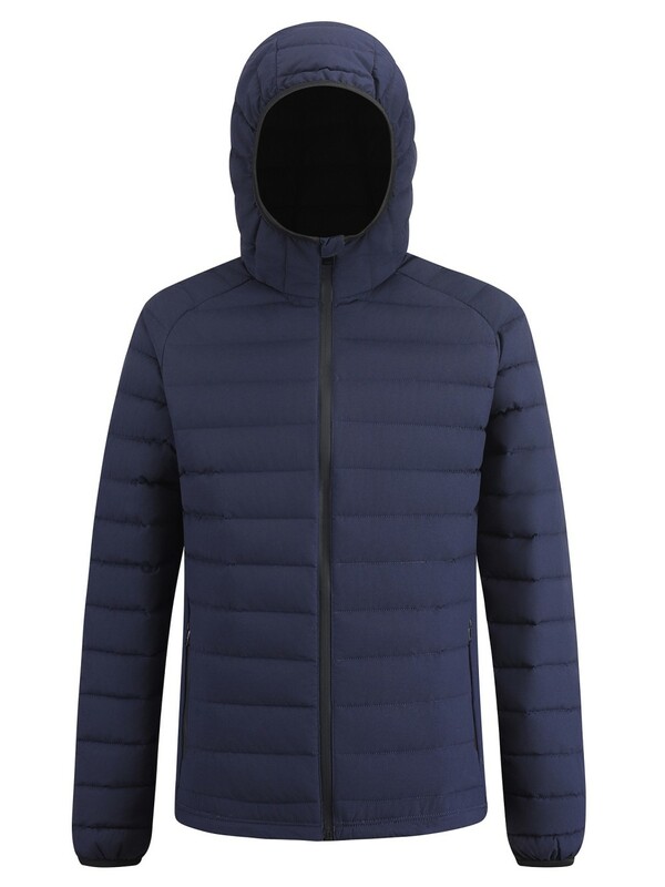 Куртка мужская стёганая с капюшоном с графеновой подкладкой темно-синего цвета 9623_1TS