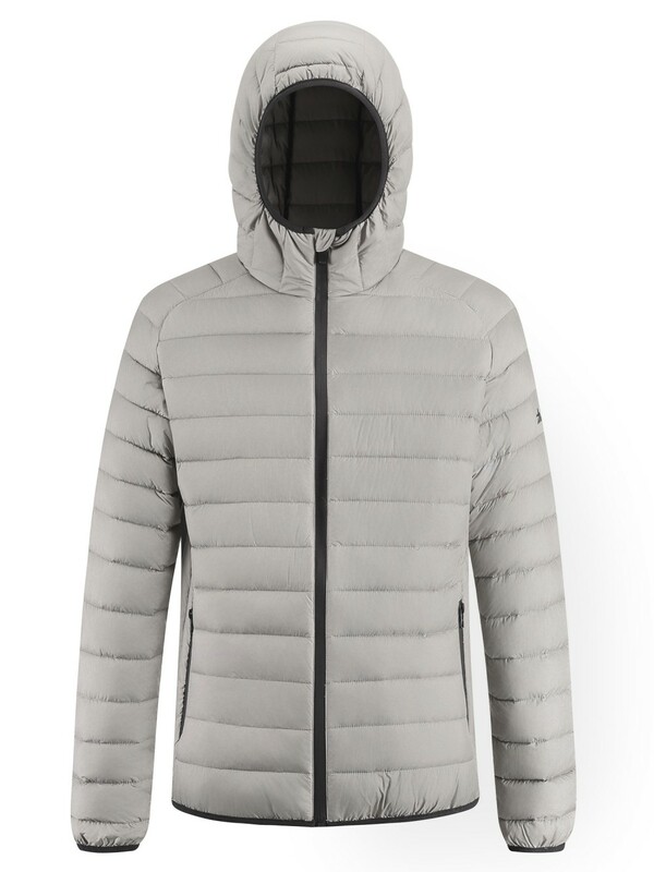 Куртка мужская стёганая с капюшоном с графеновой подкладкой бежевого цвета 9625_1B