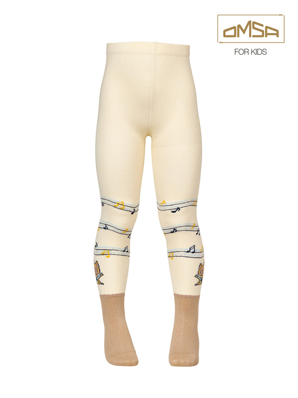 Колготки Колготки OMSA kids Collant  11P61-2 с имитацией носка и рисунком (котик)