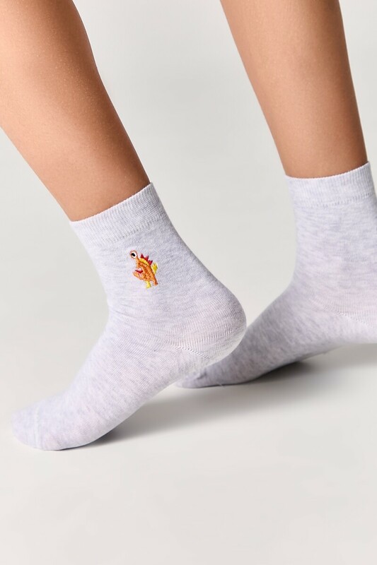 Классические Conte-kids TIP-TOP Однотонные хлопковые носки с вышивкой