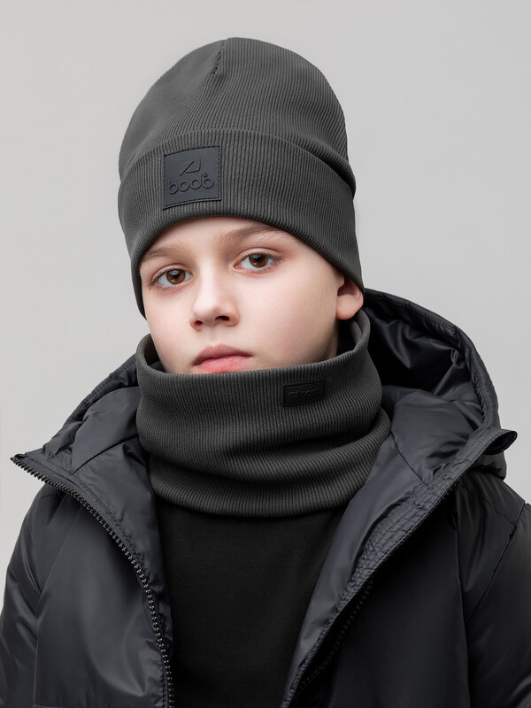 Комплект (шапка, снуд) с ПВХ нашивкой