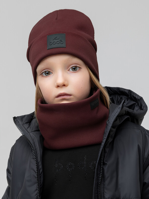 Комплект (шапка, снуд) с ПВХ нашивкой
