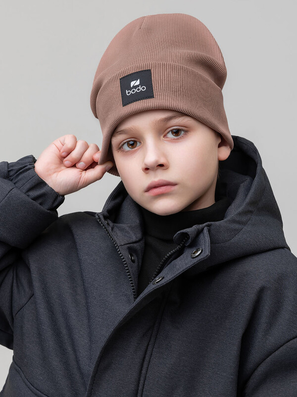 Шапка двойная в рубчик