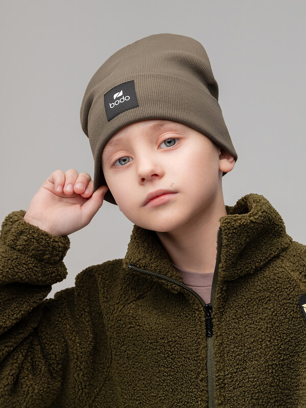 Шапка двойная в рубчик