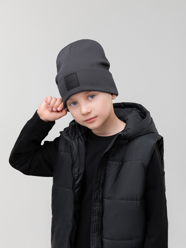 Шапка двойная в рубчик