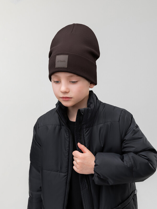 Шапка двойная в рубчик