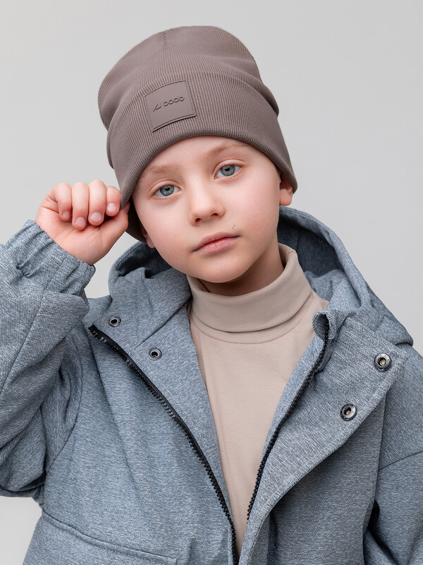 Шапка двойная в рубчик