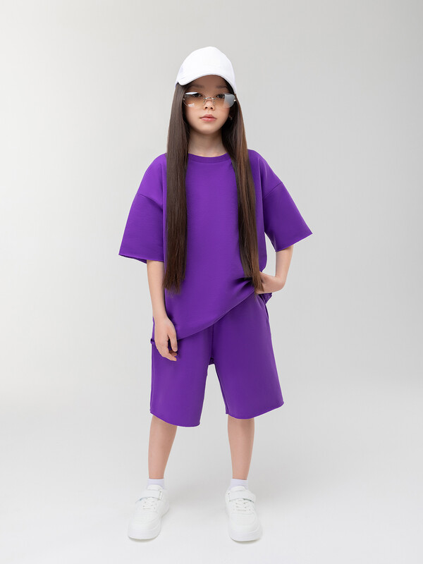 Костюм с шортами однотонный