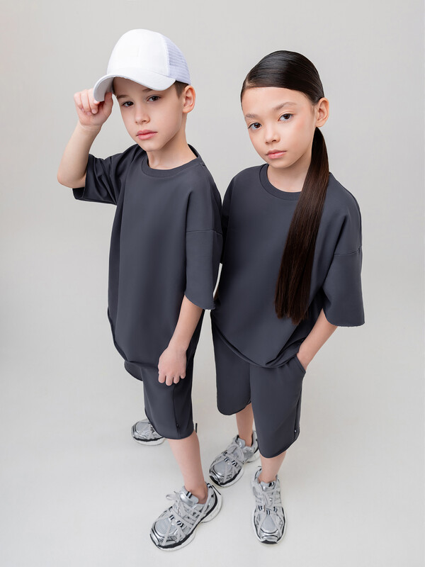 Костюм с шортами однотонный