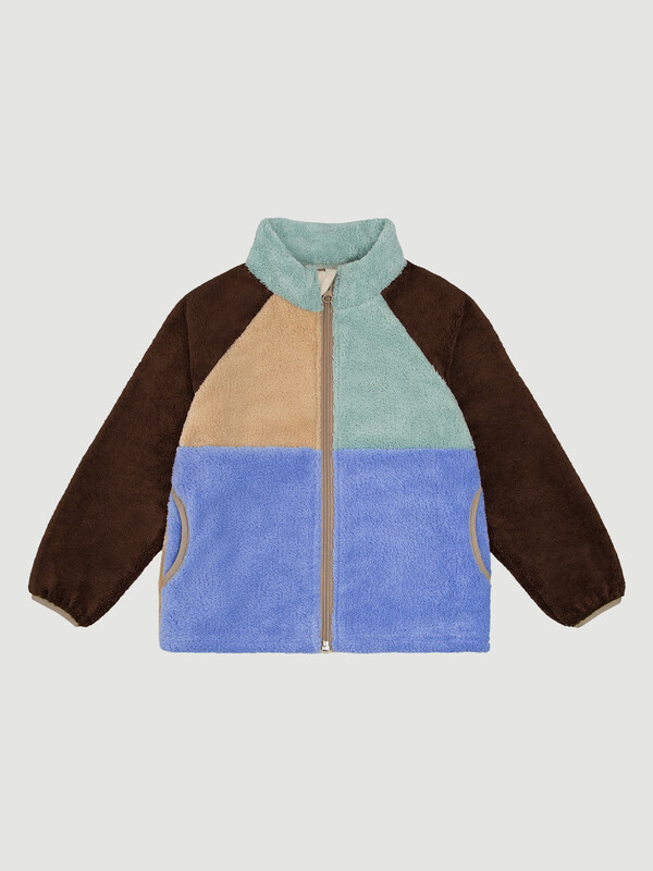 Куртка на молнии из велсофта Mjolk Color Block Blue Sky