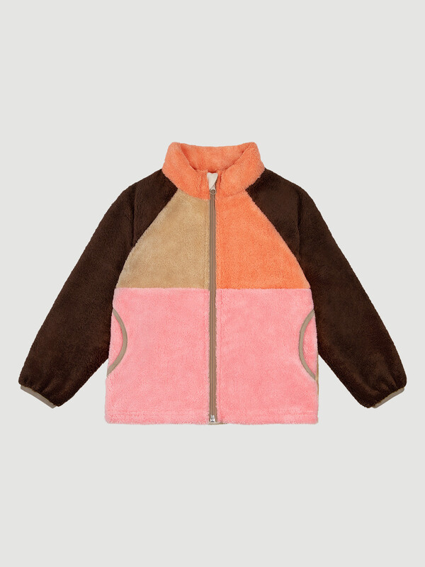 Куртка на молнии из велсофта Mjolk Color Block Pink