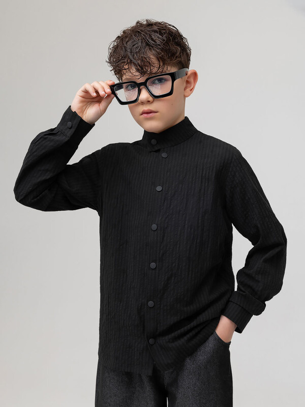 Рубашка с воротником стойкой