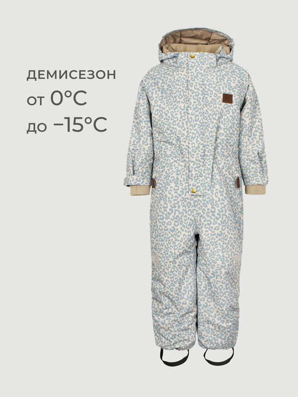 Комбинезон демисезонный Mjolk Леопард серо-голубой, 180гр/м2