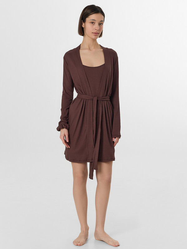 КОМПЛЕКТ ЖЕНСКИЙ (СОРОЧКА НОЧНАЯ ЖЕНСКАЯ, ХАЛАТ, РЕЗИНКА ДЛЯ ВОЛОС) 592648