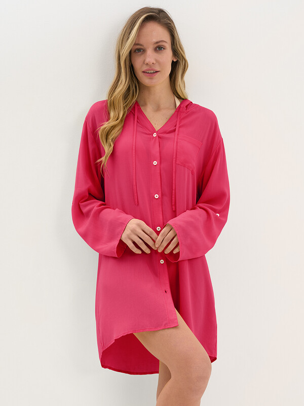 Туники пляжные Туники пляжные Si 0610K VISCOSA Туника пляжная жен.(с капюшоном) укороченная