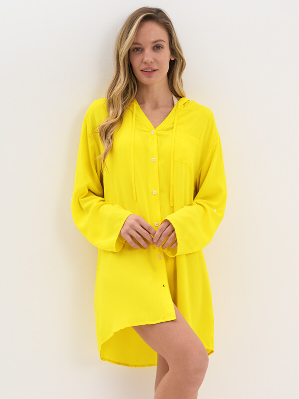 Туники пляжные Туники пляжные Si 0610K VISCOSA Туника пляжная жен.(с капюшоном) укороченная