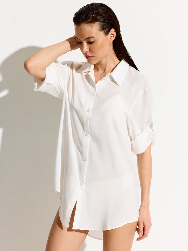 Туники пляжные Туники пляжные Si 0611K VISCOSA Туника пляжная жен.(с отделкой на спине) укороченная