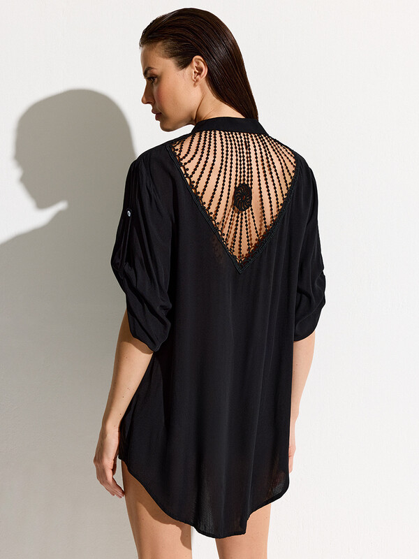 Туники пляжные Туники пляжные Si 0611K VISCOSA Туника пляжная жен.(с отделкой на спине) укороченная