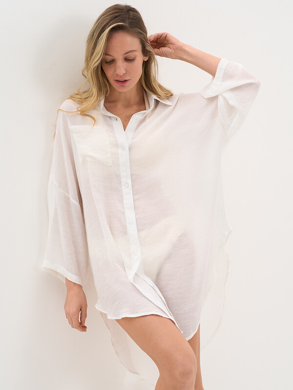 Туники пляжные Туники пляжные Si 0612K VISCOSA Туника пляжная жен.(на пуговицах) удлиненная