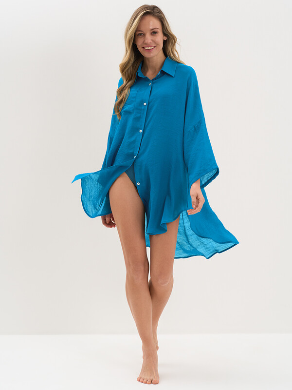 Туники пляжные Туники пляжные Si 0612K VISCOSA Туника пляжная жен.(на пуговицах) удлиненная