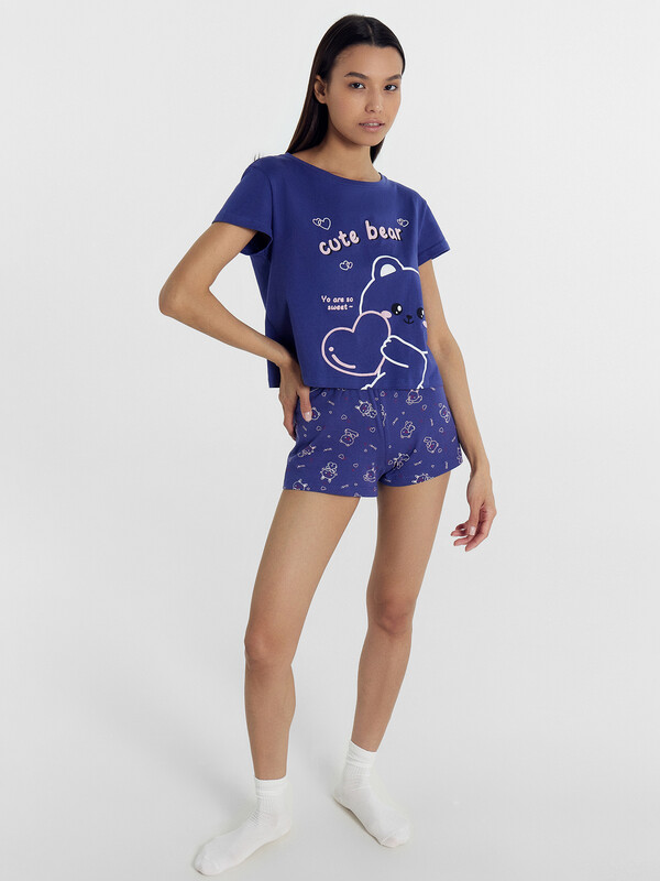 КОМПЛЕКТ ЖЕНСКИЙ (ДЖЕМПЕР, ШОРТЫ) 592290