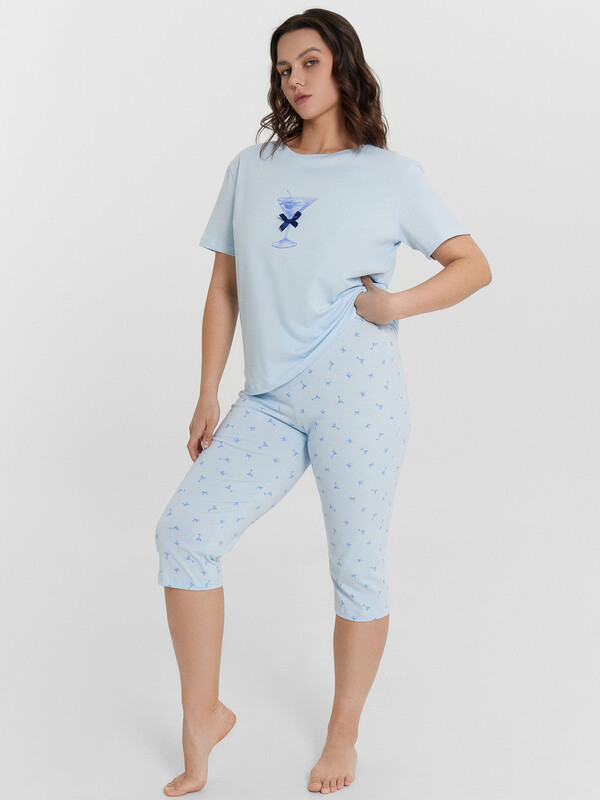 КОМПЛЕКТ ЖЕНСКИЙ (ФУТБОЛКА, БРИДЖИ) 592370