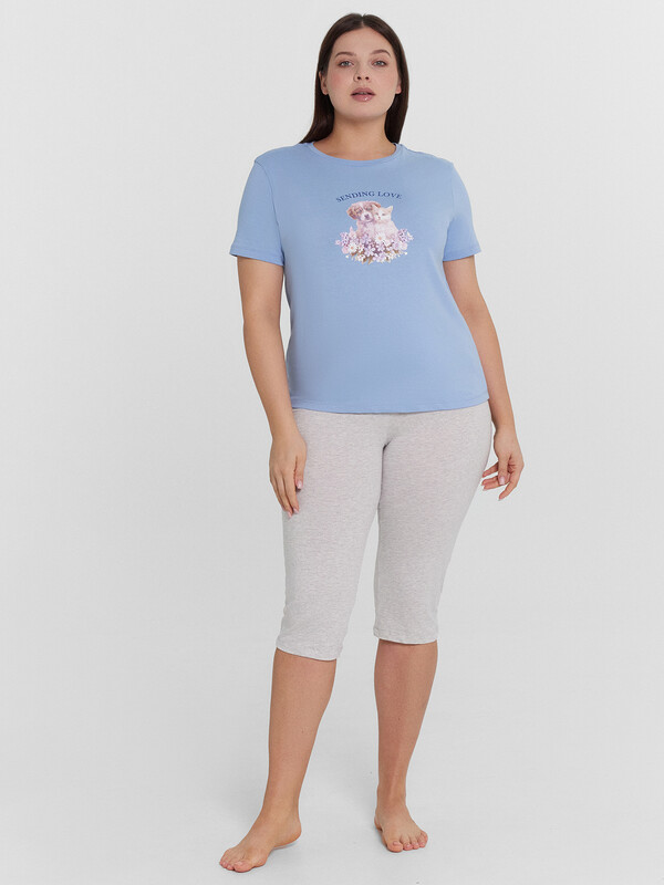 КОМПЛЕКТ ЖЕНСКИЙ (ФУТБОЛКА, БРИДЖИ) 592370