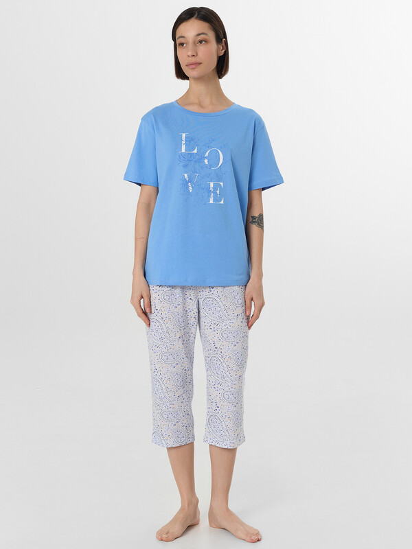 КОМПЛЕКТ ЖЕНСКИЙ (ФУТБОЛКА, БРИДЖИ) 592370