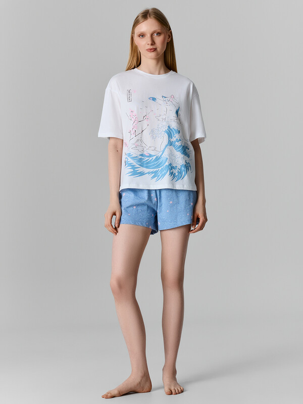 КОМПЛЕКТ ЖЕНСКИЙ (ДЖЕМПЕР, ШОРТЫ) 592591