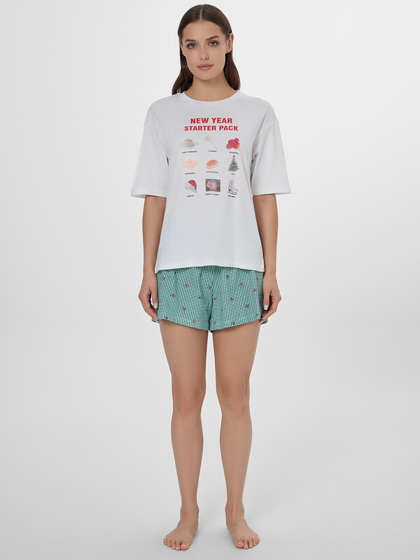 КОМПЛЕКТ ЖЕНСКИЙ (ДЖЕМПЕР, ШОРТЫ) 592591