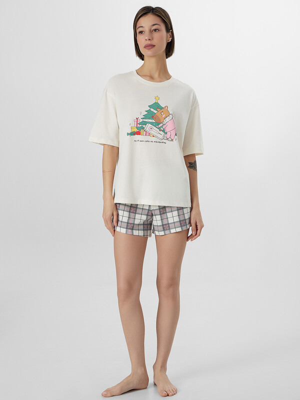 КОМПЛЕКТ ЖЕНСКИЙ (ДЖЕМПЕР, ШОРТЫ) 592591