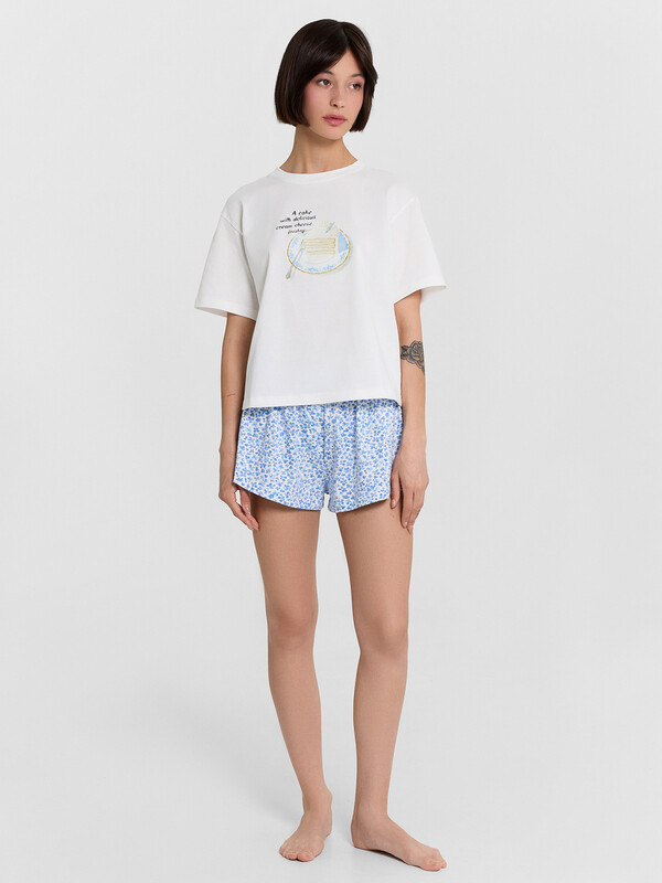 КОМПЛЕКТ ЖЕНСКИЙ (ДЖЕМПЕР, ШОРТЫ) 592607