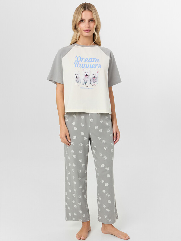 КОМПЛЕКТ ЖЕНСКИЙ (ФУТБОЛКА, БРИДЖИ) 592631