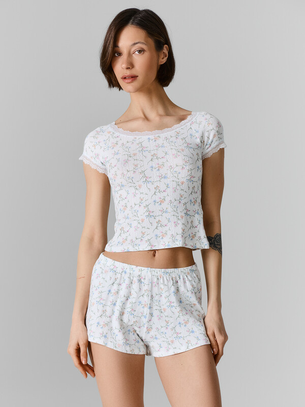 КОМПЛЕКТ ЖЕНСКИЙ (ДЖЕМПЕР, ШОРТЫ) 592663