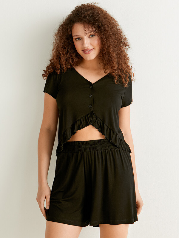 Пижамы Пижамы DMi_B VISCOSA 0223VI Пижама жен.(Топ укороченный+Шорты)