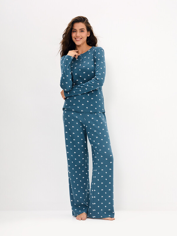 Пижамы Пижамы OmD 0244D POINTELLE PRINT AW26 Пижама жен. (Лонгслив+Брюки), СО