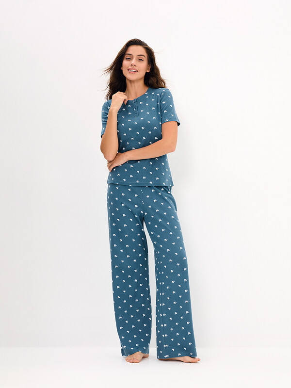Пижамы Пижамы OmD 0250D POINTELLE PRINT AW26 Пижама жен. (Футболка+Брюки), СО