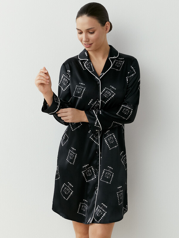 Рубашки Рубашки OmD 0412D LOVE Рубашка пижамная удлиненная принт. жен, PL