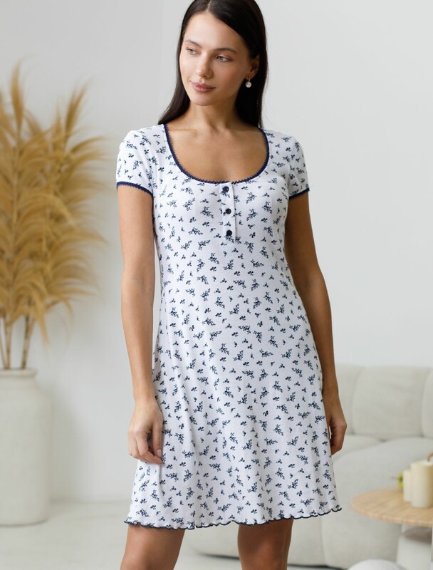 Платье мини с фигурным вырезом из эластичного трикотажа кашкорсе