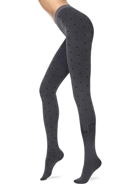 Колготки женские CONTE Меланжевые колготки с рисунком "ночной город" NIGHT CITY